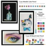 KALOLR YW-PC083  83 in 1 Portable Sketch Tool Water-Soluble Color Lead Metal Color Lead Combination Sketch Drawing Set - Image 5