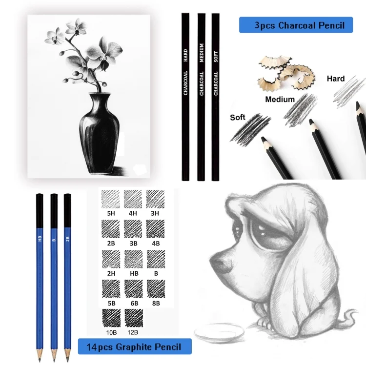 TBD0589426001_B5.webp KALOLR YW-PC083  83 in 1 Portable Sketch Tool Water-Soluble Color Lead Metal Color Lead Combination Sketch Drawing Set - Image 6
