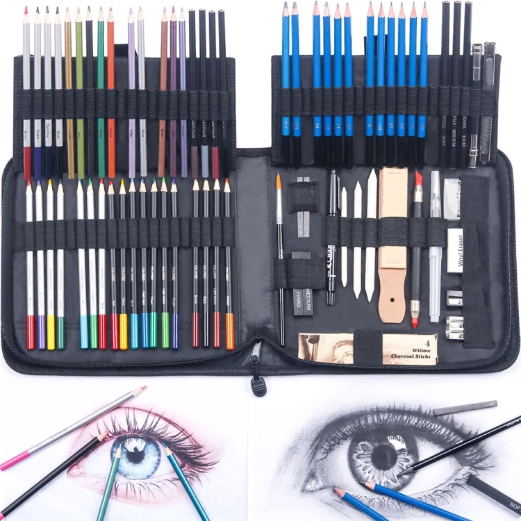 TBD0589426001_B7.webp KALOLR YW-PC083  83 in 1 Portable Sketch Tool Water-Soluble Color Lead Metal Color Lead Combination Sketch Drawing Set - Image 8