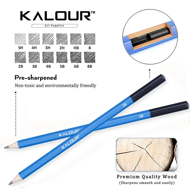 TBD0589426701_B4.webp KALOUR 33 in 1 Sketch Pencil Set Beginner Brush Art Supplies - Image 5