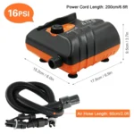 HT-785 Paddle Board 16PSI High Pressure Car Inflatable Pump 12V Electric Air Pump With 6 Connectors - Image 2