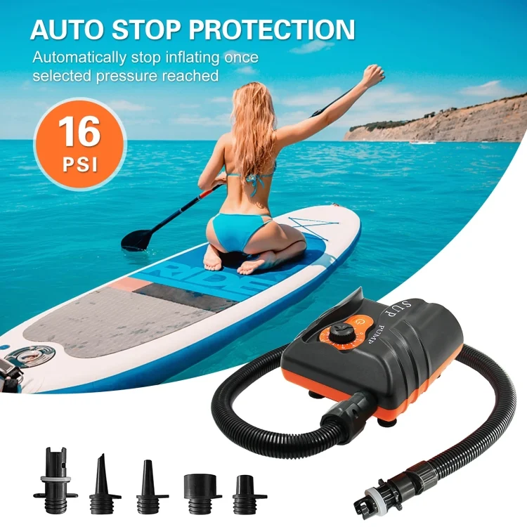 TBD0589775701_B4.webp HT-785 Paddle Board 16PSI High Pressure Car Inflatable Pump 12V Electric Air Pump With 6 Connectors - Image 5