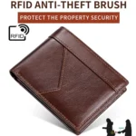 Stitching Leather Men Wallet RFID Anti-Theft Wallet - Image 6