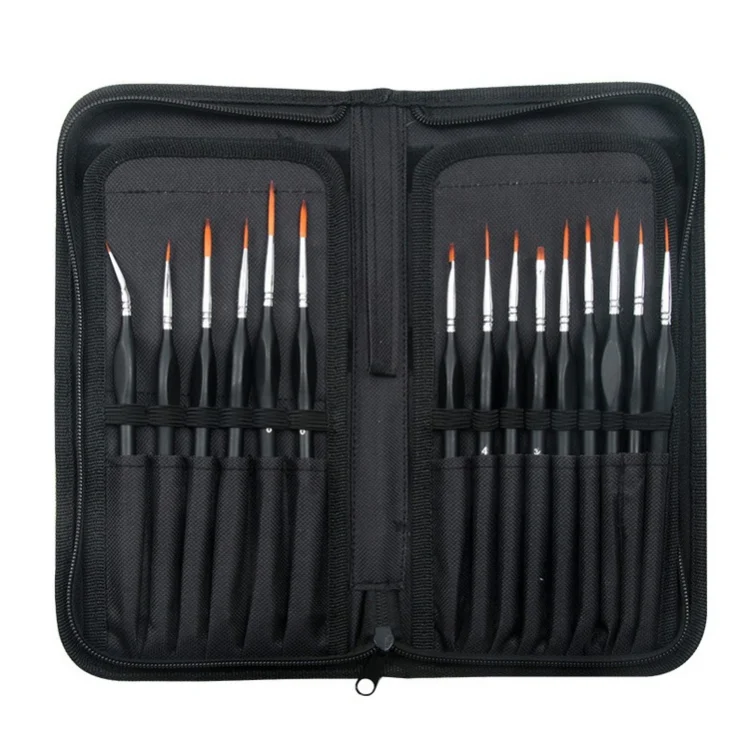 15 PCS/Set Hook Line Pen Brush Set Nylon Watercolor Oil Tip/Elbow Pen