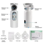 YMK-R7  Ultrasonic Wave Handheld Nebulizer Portable Child Adult Compressed Nebulizer - Image 7