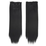 6 In 1 60cm Card Hair Extension Piece 16 Card Long Straight Hair Wig Piece