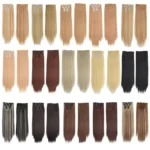 6 In 1 60cm Card Hair Extension Piece 16 Card Long Straight Hair Wig Piece - Image 3