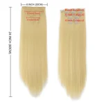 6 In 1 60cm Card Hair Extension Piece 16 Card Long Straight Hair Wig Piece - Image 8