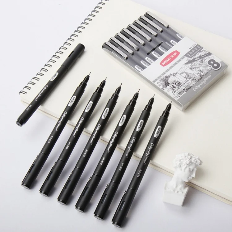 TBD05916403_1.webp NORA 2 Packs Fine Art Drawing Hook Line Pen Engineering Drawing Comic Stroke Pen - Image 2