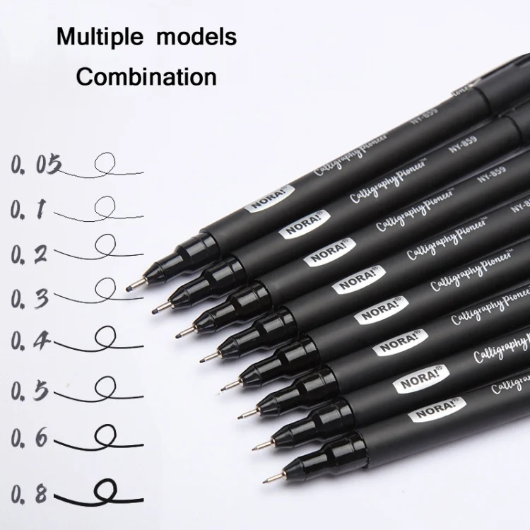 TBD05916403_5.webp NORA 2 Packs Fine Art Drawing Hook Line Pen Engineering Drawing Comic Stroke Pen - Image 6