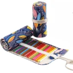 Handmade Canvas Pen Curtain Large-Capacity Pencil Case For Boys And Girls Color Pencil Sketch Stationery Box