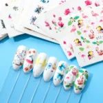 5 PCS Flamingo Nail Stickers Water Decals Cute Animals Rabbit Owl Wraps Flora Watermark Adhesive Decoration Manicure - Image 2