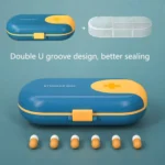 HW073 Portable Cut Medicine Large-capacity Pill Box Compartment Sealed Small Pill Box - Image 4