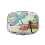 2 PCS Y10336 Two-Compartment Metal Portable Pill Box