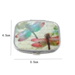2 PCS Y10336 Two-Compartment Metal Portable Pill Box - Image 3