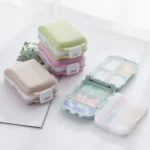 6 PCS C1617 Portable Dispensing Sealed Pill Box Wheat Straw Large-capacity Storage Box - Image 2