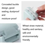 6 PCS C1617 Portable Dispensing Sealed Pill Box Wheat Straw Large-capacity Storage Box - Image 4