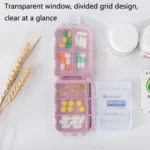 6 PCS C1617 Portable Dispensing Sealed Pill Box Wheat Straw Large-capacity Storage Box - Image 5
