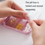 6 PCS C1617 Portable Dispensing Sealed Pill Box Wheat Straw Large-capacity Storage Box - Image 7
