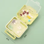 JS0018 Wheat Portable Sealed Pill Box with 6 Compartments For Pill Health Care Box - Image 3