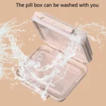 JS0018 Wheat Portable Sealed Pill Box with 6 Compartments For Pill Health Care Box - Image 5