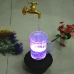 Magic Colorful Water Cup Light Imitation Flowing Water Hanging Decorative Ornaments, EU Plug