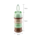 3 Layer Frog Style Portable Baby Food Storage Box Cartoon Milk Powder Box - Image 3