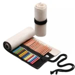 12 Holes Solid Handmade Canvas Color Pencil Curtain Painting Special Storage Bag Large Capacity Roll Pen Bag