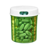 S-052 Round Transparent Plastic Pill Box Storage Box