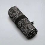 12 Holes Black Leaf Canvas Printing Pen Curtain Large Capacity Roll Pen Bag Sketch Color Lead Pen Bag - Image 4