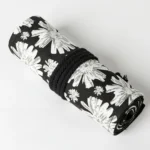 12 Holes Snowflake Print Handmade Canvas Pen Curtain  Large Capacity Roller Pen Bag Sketch Color Pencil Stationery Box - Image 4