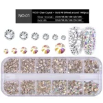Nail Flat-back AB Crystal Strass 3D Charm Gems DIY Manicure Nail Art Decorations