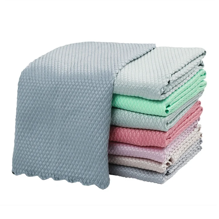 30 PCS Non-Marking And Easy-To-Dry Fish Scale Rags Kitchen Cleaning Towels, Random Color Delivery