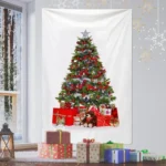 Rectangular Christmas Tree Peach Skin Tapestry Mural Christmas Decoration Tapestry - Image 5
