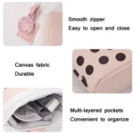 ANGOO Cute Girl Heart Multifunctional Pen Holder Stationery Retractable Storage Bag - Image 3