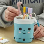 ANGOO Cute Girl Heart Multifunctional Pen Holder Stationery Retractable Storage Bag - Image 5