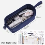 ANGOO Large-Capacity Student Stationery Bag Pure Color Simple Boat Shape Pencil Case - Image 3