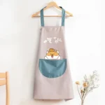 Home Kitchen Waterproof And Oil-Proof Apron Cute Cooking Work Apron, Colour: Foodie Light Pink (Ordinary)