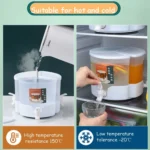 Three-Grid Rotating Cold Kettle Large-Capacity Compartments Fruit Teapot With Faucet Can Be Put In Refrigerator - Image 7