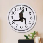 Walking Clock Businessman Briefcase Glass Wall Clock Personality Clock Decoration Round Clock