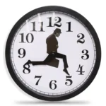 Walking Clock Businessman Briefcase Glass Wall Clock Personality Clock Decoration Round Clock - Image 4