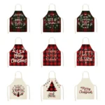 Christmas Plaid Series Cotton And Linen Apron Household Cleaning Overalls - Image 2