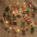 Christmas Pinecone Copper Wire Lights Holiday Garden Decoration String Lights - Image 5