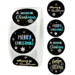 F06 Black Hot Stamping Christmas Gift Decoration Sticker Label - Image 2
