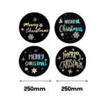F06 Black Hot Stamping Christmas Gift Decoration Sticker Label - Image 3