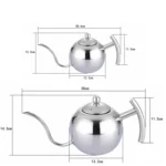 Hand Flush Pot Mocha Coffee Pot Stainless Steel Coffee Pot European Style Stainless Steel Teapot With Strainer - Image 3