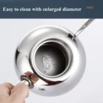 Hand Flush Pot Mocha Coffee Pot Stainless Steel Coffee Pot European Style Stainless Steel Teapot With Strainer - Image 4