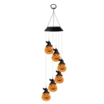 6 LED Solar Wind Chime Lamp Halloween Garden Decoration Pumpkin Lamp Holiday Gift - Image 2