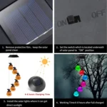 6 LED Solar Wind Chime Lamp Halloween Garden Decoration Pumpkin Lamp Holiday Gift - Image 4