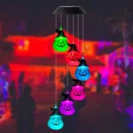 6 LED Solar Wind Chime Lamp Halloween Garden Decoration Pumpkin Lamp Holiday Gift - Image 6